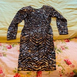 Fully sequenced cocktail dress